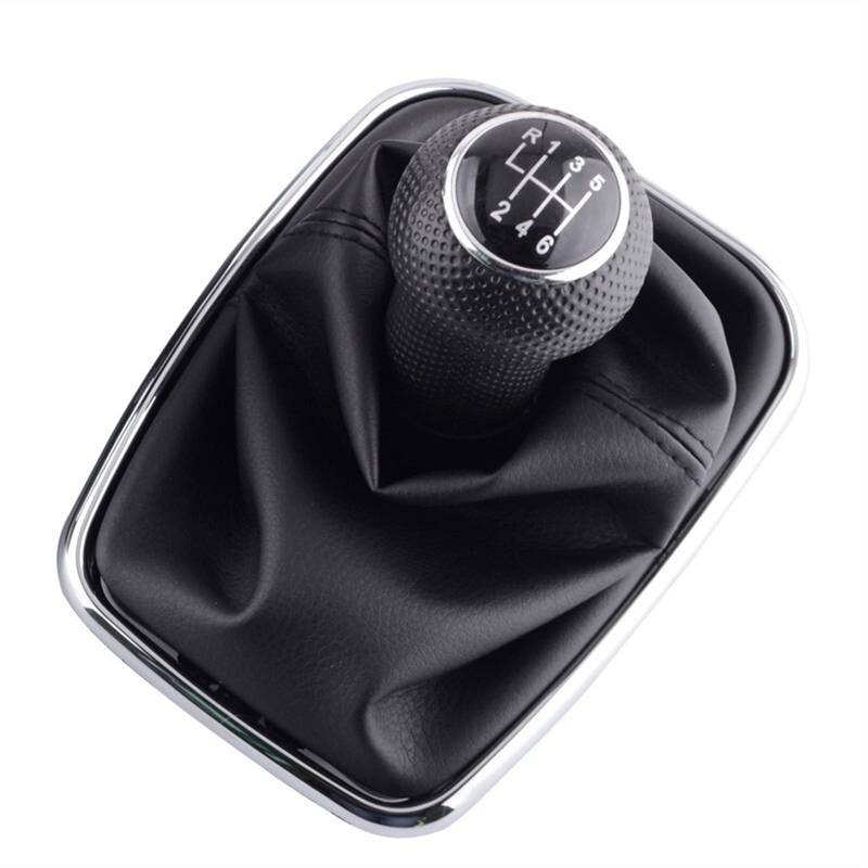 Schaltknauf,Auto Schaltknauf Autoanleitung 5/6 Speed ​​Shift-Knopf-Shifter-Boot-Abdeckung PU. Gebrauch Für Passend Für Volkswagen VW. Golf 4 2003-2008 Autozubehör(6 Speed) von TUANZUN