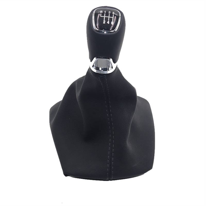 Schaltknauf,Auto Schaltknauf Chrom- Und Leder-Auto-Umschaltgetriebe-Knopfhebel Gaiter-Boot-Abdeckung Passend Für Skoda Octavia A5 A6 2004-2012(6 speed set) von TUANZUN