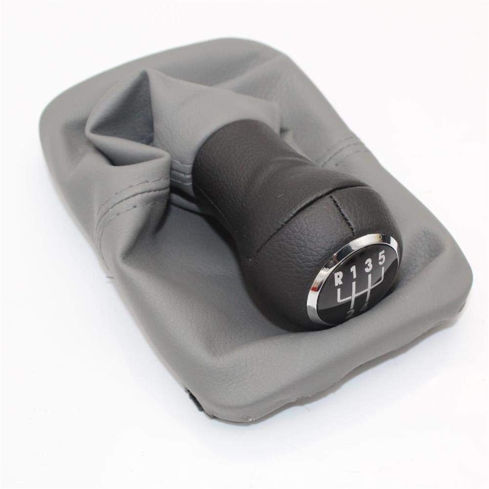 Schaltknauf,Auto Schaltknauf For VW Beetle 1998 1999 2000 2001 2002 2003 2004 2005 2006 2007 2008 2009 2010 Neues 5 Speed ​​Gear Stick Schaltknauf Lederstiefel(Grey Giator) von TUANZUN