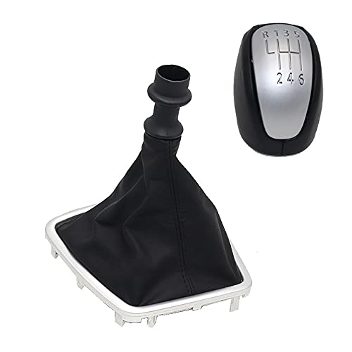 Schaltknauf,Auto Schaltknauf Leder-Auto-Umschaltgetriebe-Knopfhebel-Gaiter-Boot-Abdeckung Passend Für Renault Laguna III MK3 2007-2015(Set) von TUANZUN