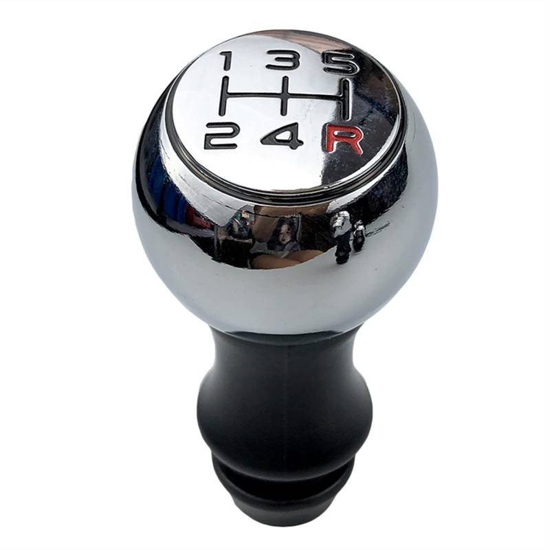 Schaltknauf,Auto Schaltknauf Matt-Chrom-Auto-Gang-Umschaltknopf-Hebel-Shifter-Handstift Passend Für Peugeot 106 206 306 406 107 207 307 407 301 308 2008 3008 C2 C3 C4.(Chrome Black Red K) von TUANZUN