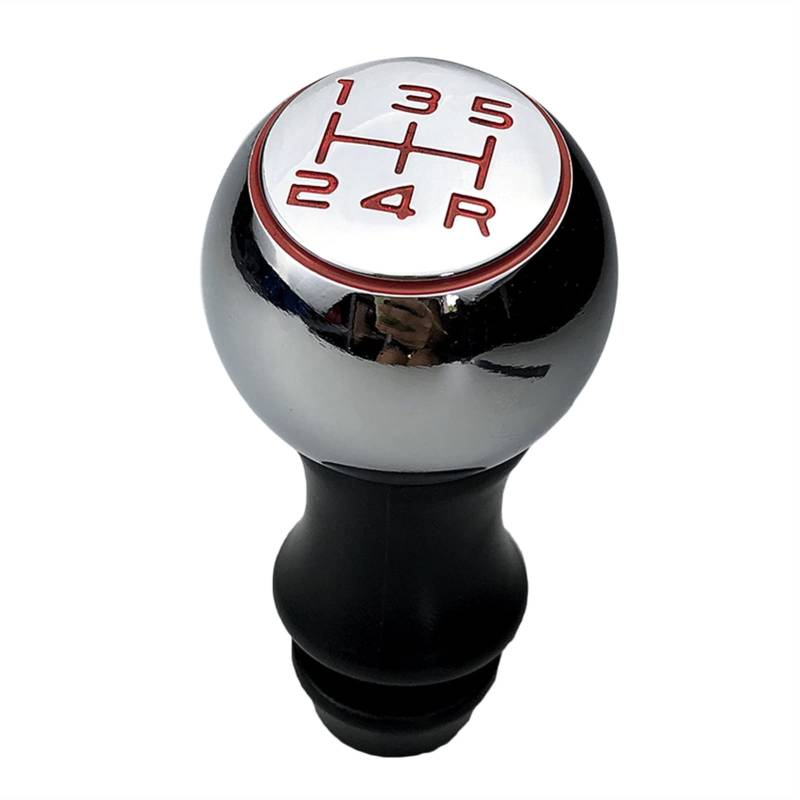 Schaltknauf,Auto Schaltknauf Matt-Chrom-Auto-Gang-Umschaltknopf-Hebel-Shifter-Handstift Passend Für Peugeot 106 206 306 406 107 207 307 407 301 308 2008 3008 C2 C3 C4.(Chrome Red Knob) von TUANZUN