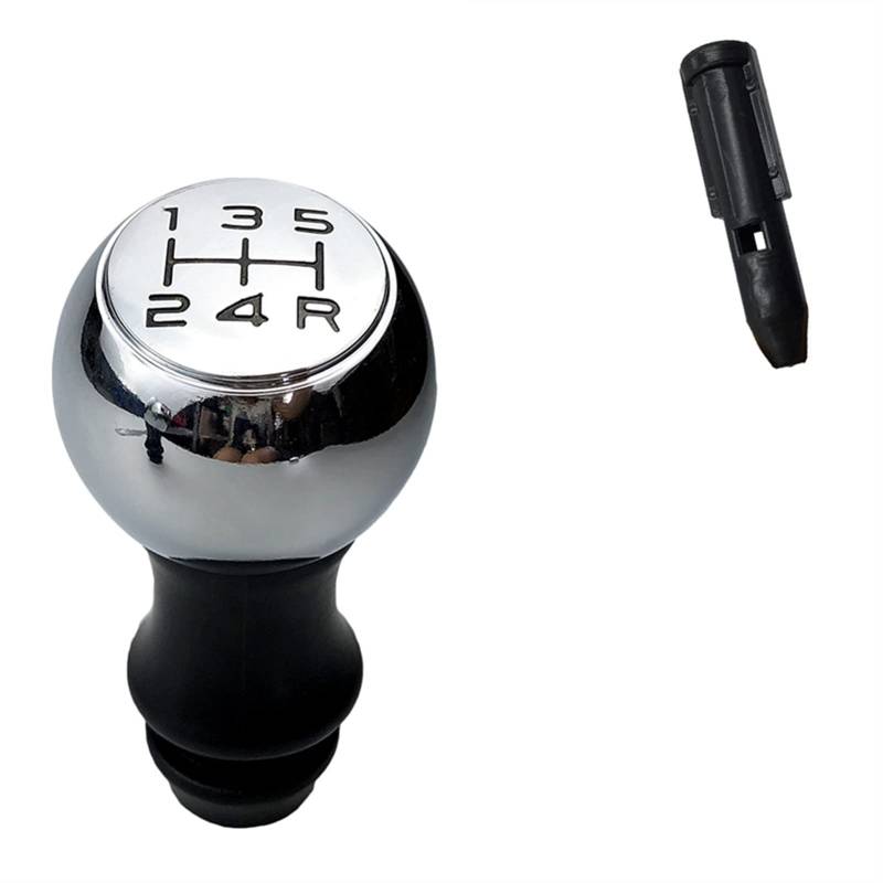 Schaltknauf,Auto Schaltknauf Matt-Chrom-Auto-Gang-Umschaltknopf-Hebel-Shifter-Handstift Passend Für Peugeot 106 206 306 406 107 207 307 407 301 308 2008 3008 C2 C3 C4.(Chrome Sleeve) von TUANZUN