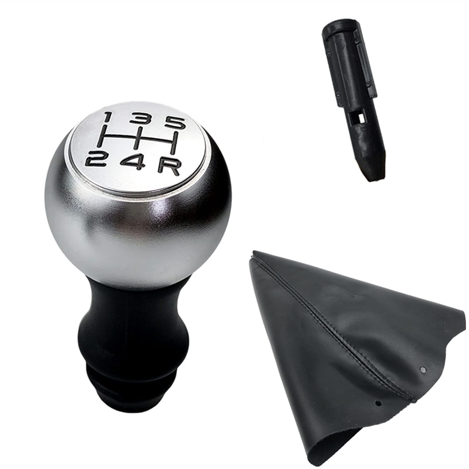 Schaltknauf,Auto Schaltknauf Matt-Chrom-Auto-Gang-Umschaltknopf-Hebel-Shifter-Handstift Passend Für Peugeot 106 206 306 406 107 207 307 407 301 308 2008 3008 C2 C3 C4.(Matte Black) von TUANZUN