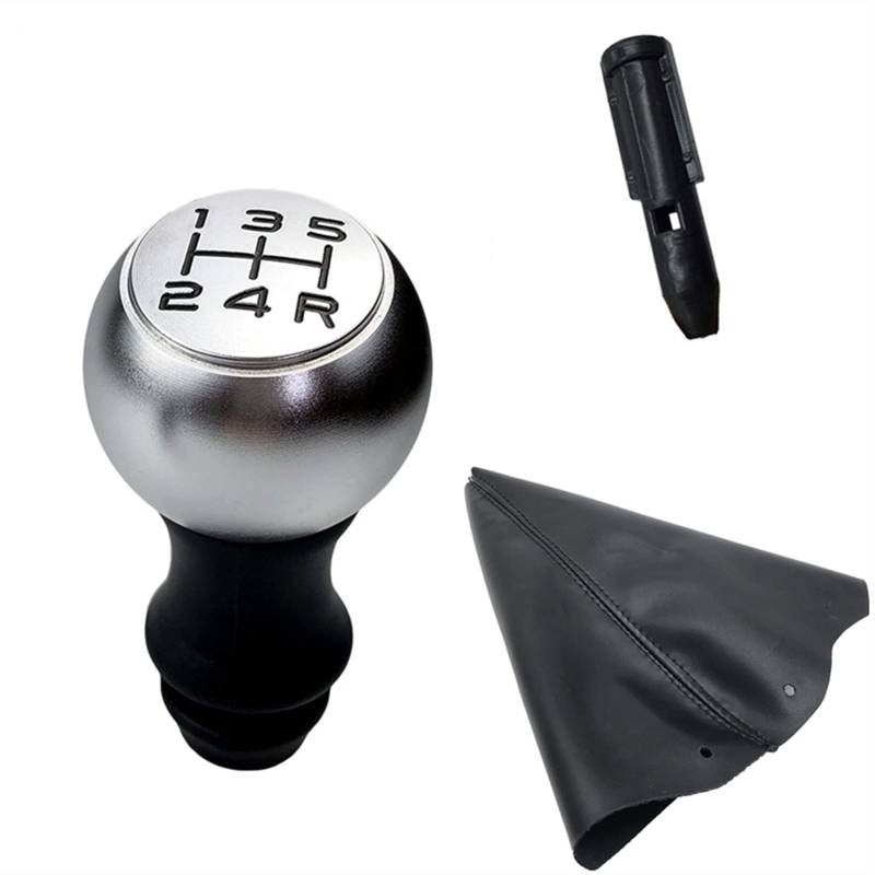 Schaltknauf,Auto Schaltknauf Matt-Chrom-Auto-Gang-Umschaltknopf-Hebel-Shifter-Handstift Passend Für Peugeot 106 206 306 406 107 207 307 407 301 308 2008 3008 C2 C3 C4.(Matte Black) von TUANZUN