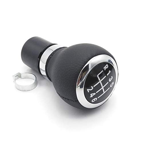 Schaltknauf,Auto Schaltknauf Passend Für VW Passat B6 B7 2005 2006 2007 2007 2009 2010 2011 2012 2013 2014 2015 Auto 6 Geschwindigkeitskleidungsstift Umschaltknopf Mit Lederstiefel(Black) von TUANZUN