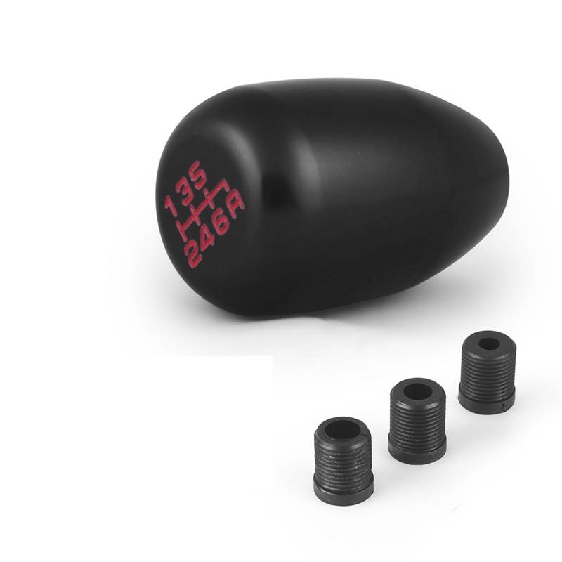 Schaltknauf,Auto Schaltknauf Racing Universal 6-Gang-Auto-Schaltknauf manuell automatisch for 8 mm, 10 mm, 12 mm Schalthebel(Black) von TUANZUN