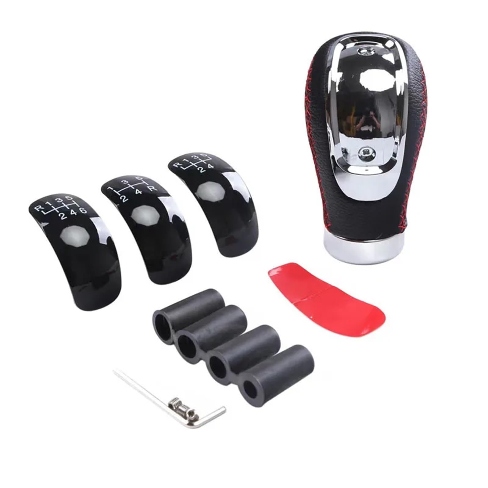 Schaltknauf,Auto Schaltknauf Universal 5/6 Gang Schaltknauf Shifter Hebel Griff Stick PU Leder Auto Zubehör for Alle Manuellen Auto(Speed 5-6 1set) von TUANZUN