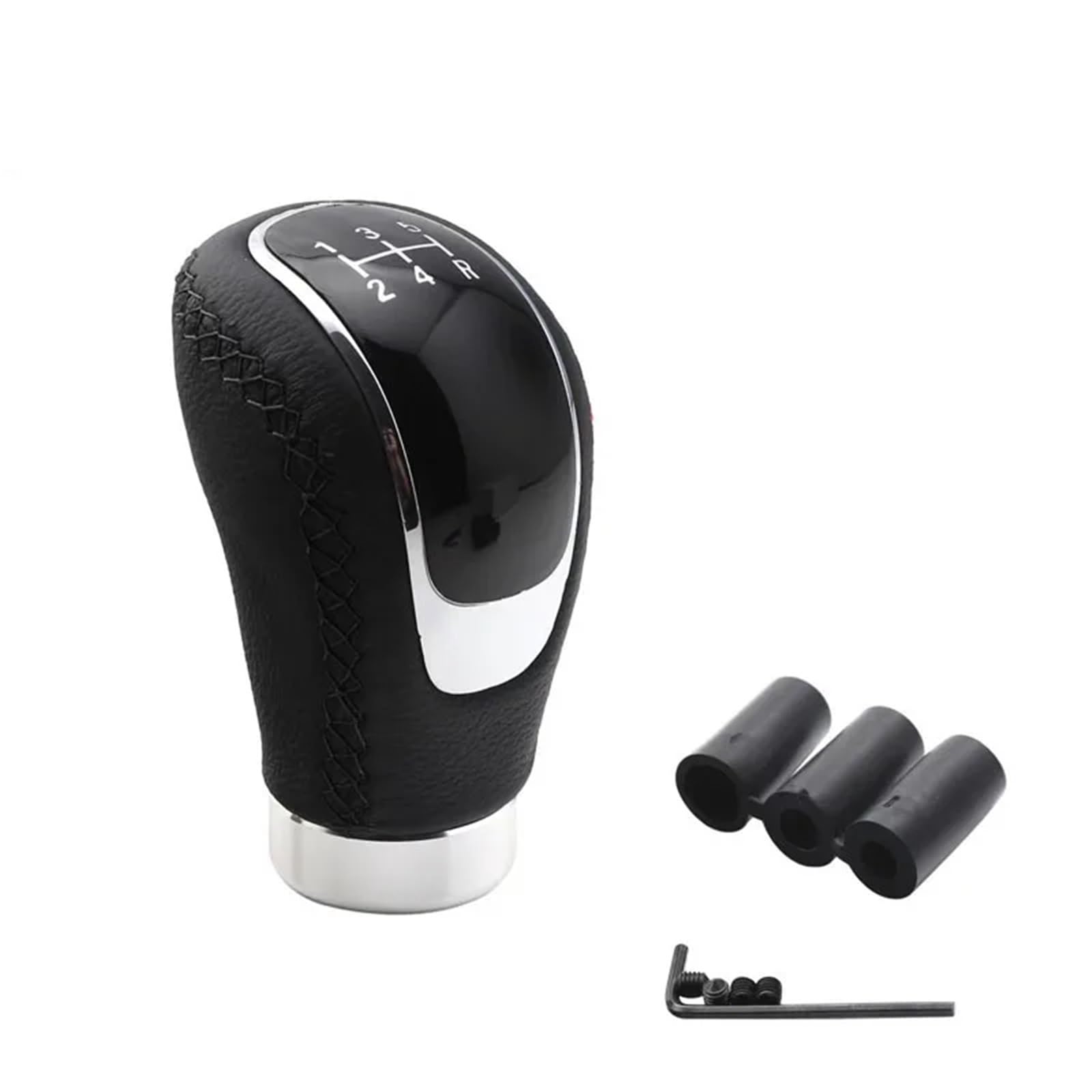 Schaltknauf,Auto Schaltknauf Universal 5/6 Gang Schaltknauf Shifter Hebel Griff Stick PU Leder Auto Zubehör for Alle Manuellen Auto(Speed 5 Black) von TUANZUN