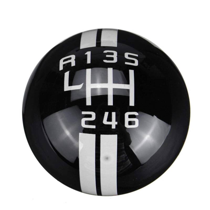 Schaltknauf,Auto Schaltknauf Universal-6-Gang Schaltknauf for Ford Mustang for Für Peugeot for Mercedes Car Schaltknauf 6 Gang(Black White Label) von TUANZUN