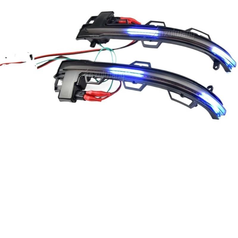 Spiegelblinker Dynamische,Dynamische Blinker 2 stücke Schwarz,Passend für BMW X3 F25 X4 F26 X5 F15 X6 F16 2014-2018 Auto Seite Spiegel Blinker Anzeige Lampe Dynamische Blinker Licht(Blue-Yellow) von TUANZUN