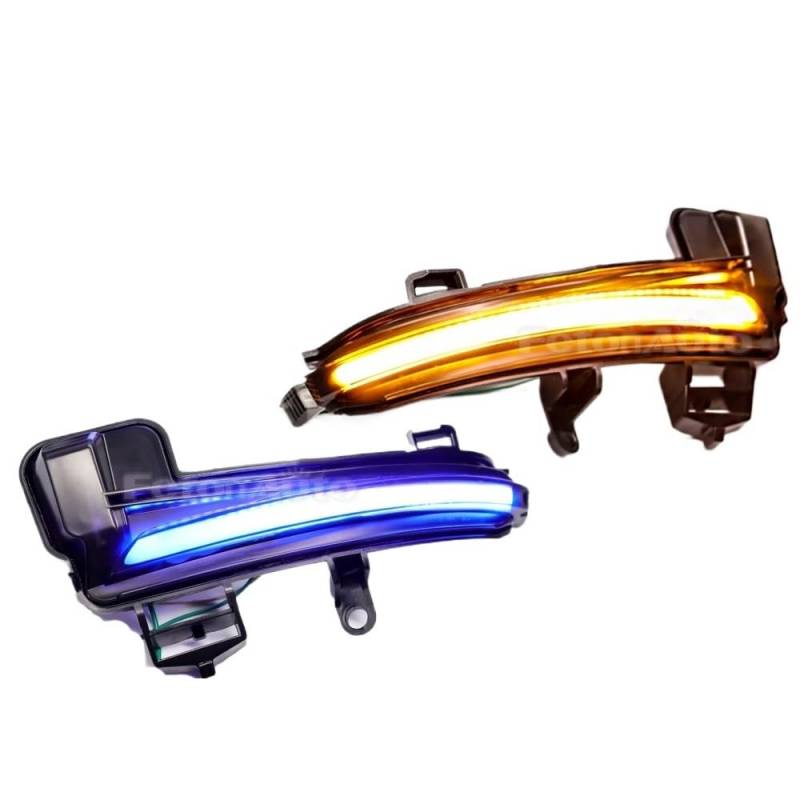 Spiegelblinker Dynamische,Dynamische Blinker Dynamisches sequentielles Seitenspiegellicht, dynamischer Blinker, Passend für Skoda Superb A7 B8 MK3 III Typ 3V 2016 2017 2018 2019(Dynamic Yellow -Blue) von TUANZUN