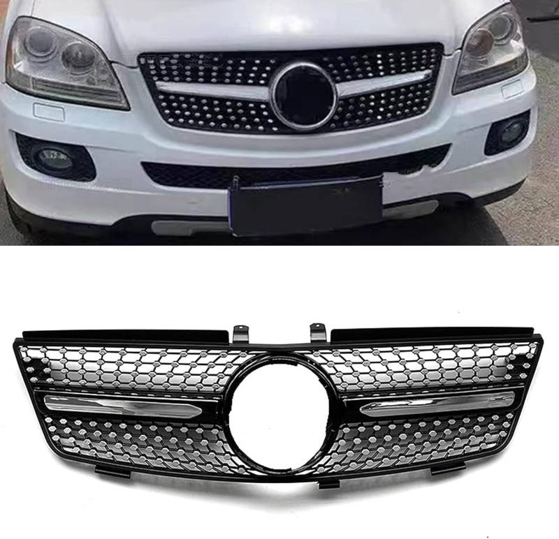 Kühlergrill Grill Für Mercedes Benz Classe ML W164 05-08 ML320 ML350 ML500 Haube Kühlergrill Grill Wabengrill Ersatz Tuning Verschleißteile Karosserie-Anbauteile von TUBIC