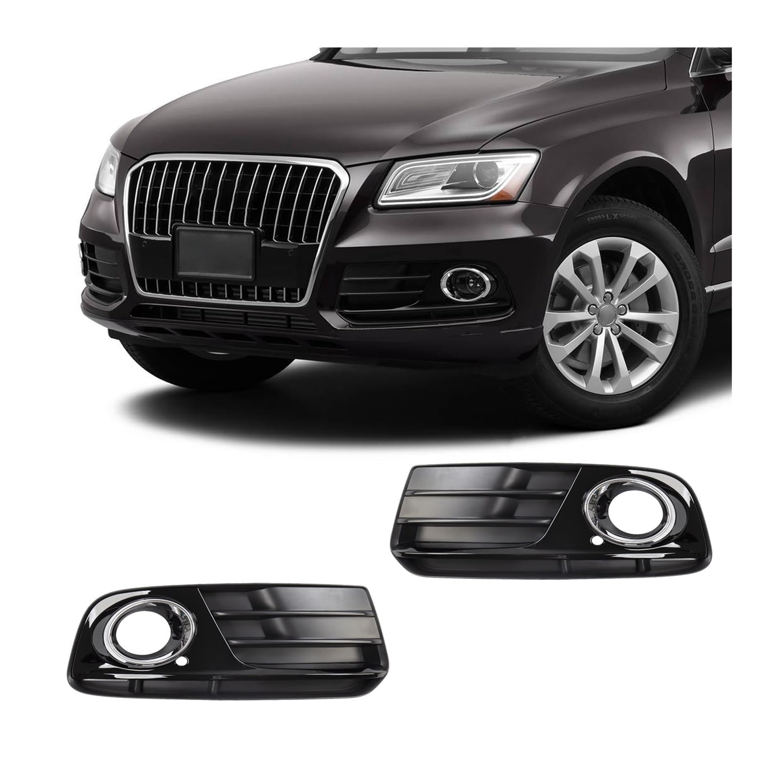 Nebelscheinwerfer Gitter für Audi Q5 2013 2014 2015 2016 8R0807681M 8R0807682J Front Stoßstange Grill Kühlergrill Stoßfänger Grillgitter Blende Lampen Abdeckung Zubehör von TUBIC