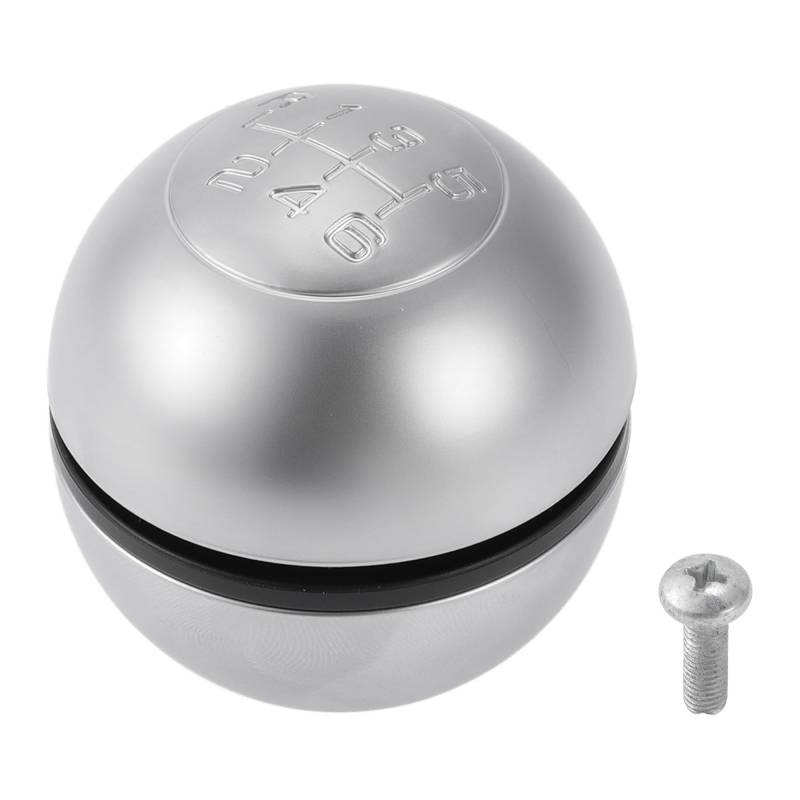 TUCKBOLD 6-Gang-Schaltknauf für Alfa Romeo Giulietta | Vorderer Automatikgetriebeschalthebelknopf Schwarz Silberfarbenes Aluminiumlegierung 1 Stk von TUCKBOLD