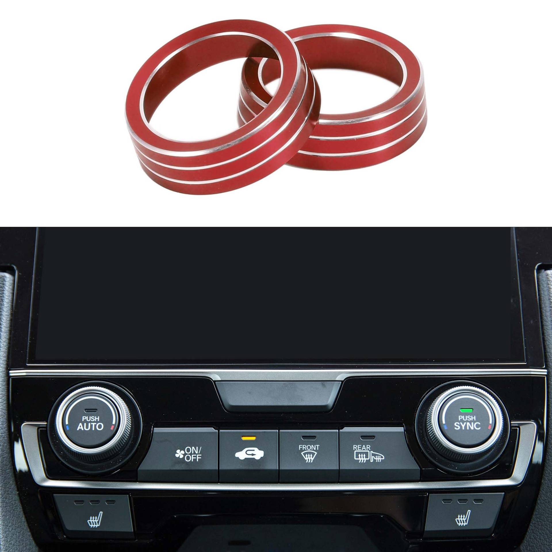 TUCKBOLD AC Klimaanlage Klima Heizung Steuerung Schalterknopf Abdeckungsring für Honda Civic 10. Generation 2016-2020 Robust | Interieur Aufkleber Verzierung Rot 2 Stk. TUCKBOLD AC Klimaanlage Klima Heizung Steuerung Schalterknopf Abdeckungsring für Honda Civic 10. Generation 2016-2020 Robust | Interieur Aufkleber Verzierung Rot 2 Stk. von TUCKBOLD