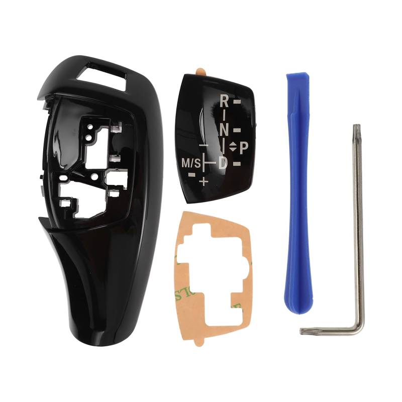 TUCKBOLD Schaltknaufknopfabdeckung für BMW 1'F20 F21/2'F22 F23/3'F30 Sport Version Wasserdichtes Mittelkonsolenknopf-Zierstück Aufkleber Schwarz Selbstklebend 1 Set von TUCKBOLD
