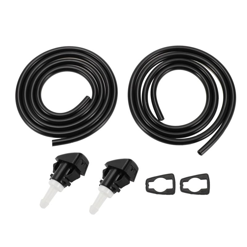TUCKBOLD Windschutzscheibenwaschdüse für Dodg Grand Caravan 2008-2020 Nr. 55077460AA Front Schwarz mit 2 Stück 1 Meter Flüssigkeitsschlauch 1 Set von TUCKBOLD