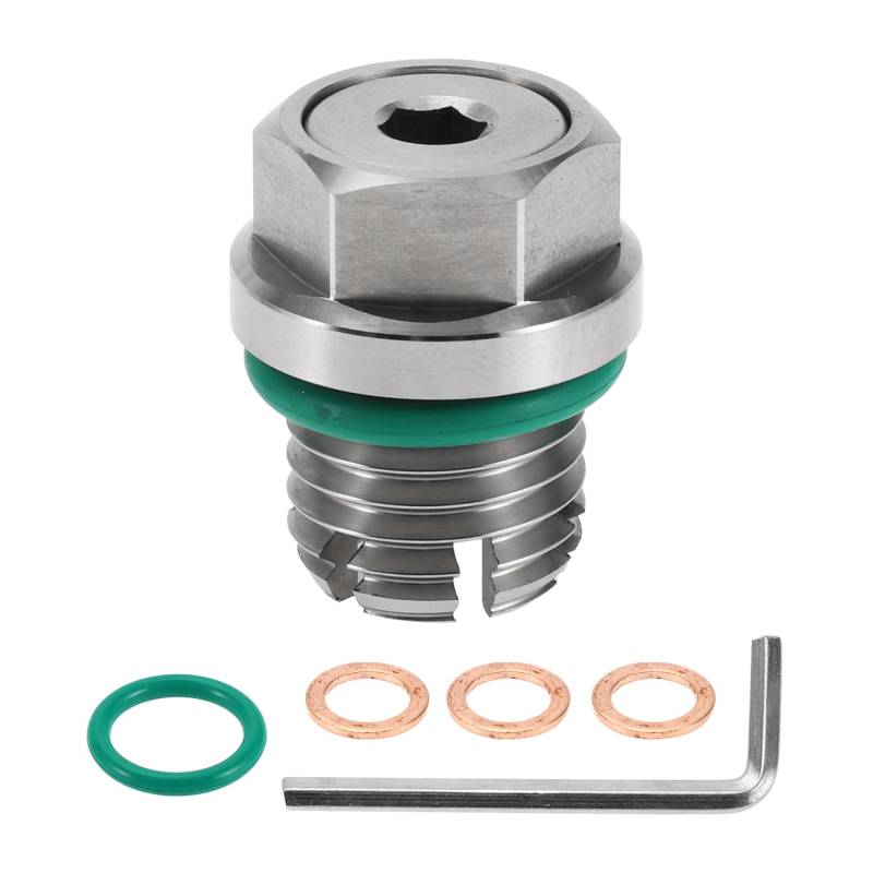 TUCKBOLD für Auto Motorrad Boot Ölablassschraube Anti-Leckage Motorölwanne Ablaßschraube Gewindereparatur Silberton mit 3 Dichtungen Kupfer M16.1-2mm von TUCKBOLD