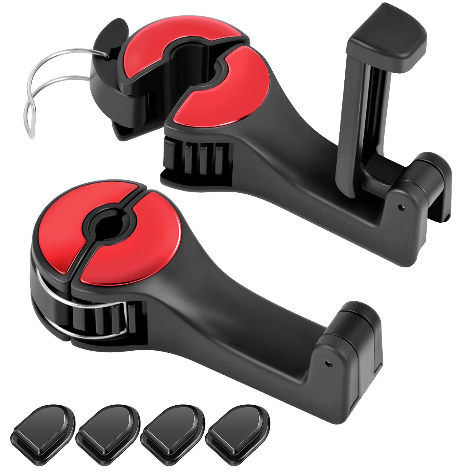 2 Stück Kopfstützenhalterung Auto Haken,2 in 1 Autositzhaken mit Handyhalterung 360° Versteckter Haken Drehbar Einstellbar Multifunktionaler Auto Haken Auto Kopfstütze Handyhalter-Rot 2 Stück Kopfstützenhalterung Auto Haken,2 in 1 Autositzhaken mit Handyhalterung 360° Versteckter Haken Drehbar Einstellbar Multifunktionaler Auto Haken Auto Kopfstütze Handyhalter-Rot von TUFA