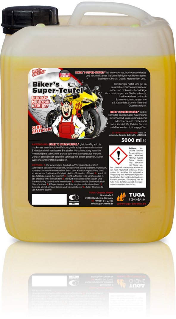 TUGA CHEMIE BT-5-D Biker's Super-Teufel Motorradreiniger Kanne, 5000mL von TUGA Chemie
