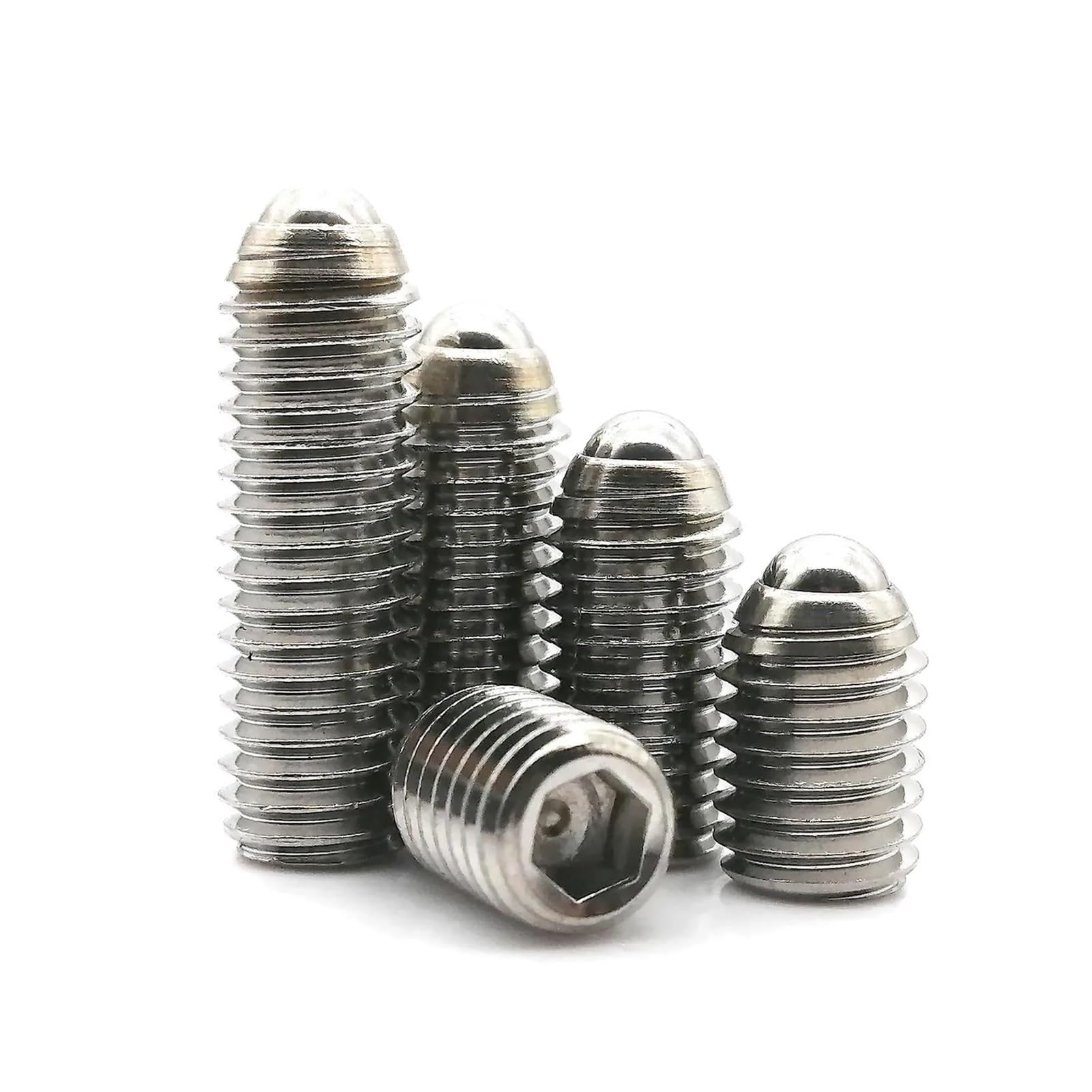 TULDYS 10 Stück M3 M4 M5 M6 A2-70 304 Edelstahl Innensechskant Federkugel Kolben Madenschraube Punkt Stellschraube(10pcs M5x16mm) von TULDYS