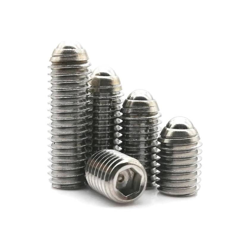 TULDYS 10 Stück M3 M4 M5 M6 A2-70 304 Edelstahl Innensechskant Federkugel Kolben Madenschraube Punkt Stellschraube(10pcs M5x16mm) von TULDYS