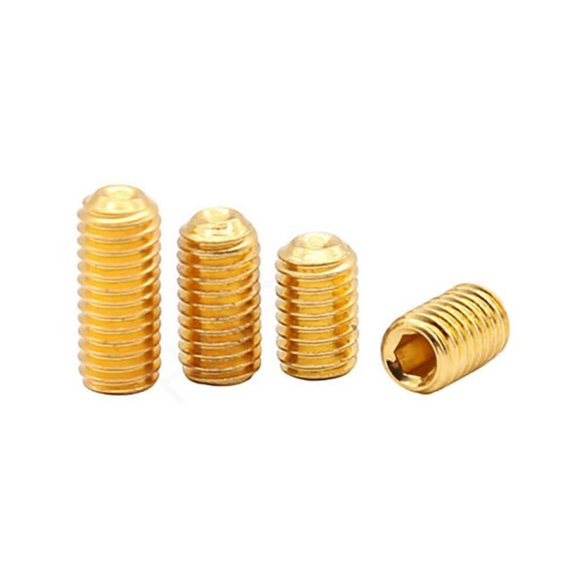 TULDYS 20 teile/los M3 M4 M5 Grade 12,9 Maden Schrauben Cup Point Hexagon Innensechskant Stellschraube Gold Titan Überzogen(M4x12) von TULDYS