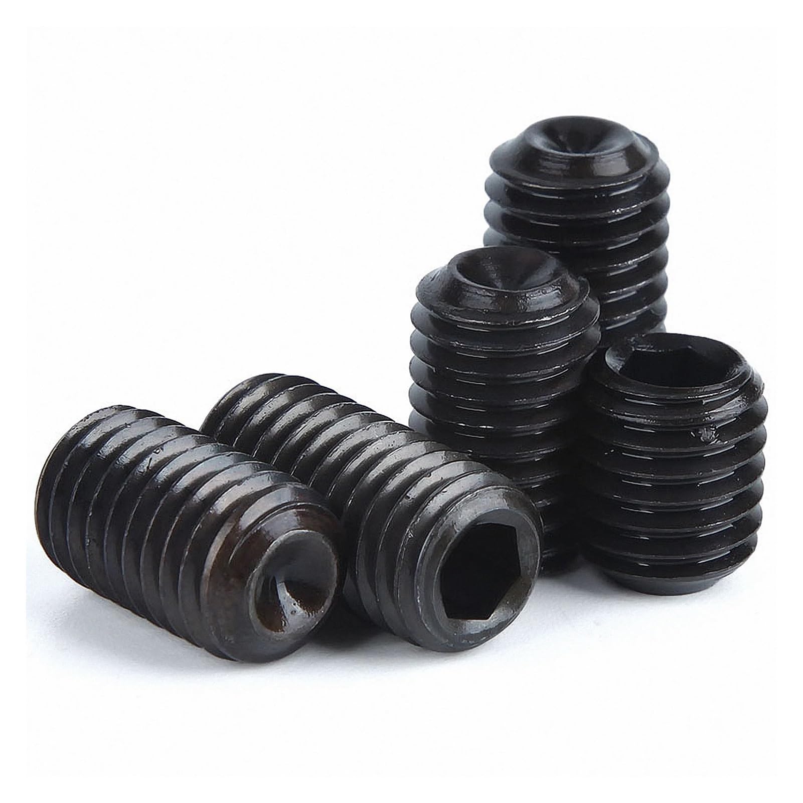 TULDYS 5 Stück Feingewinde M6 M8 M10 M12 Innensechskant Innensechskant Ringschneide Madenschraube Stellschrauben Bolzen Schwarzer Stahl der Güteklasse 12,9(M10x1x16mm) von TULDYS