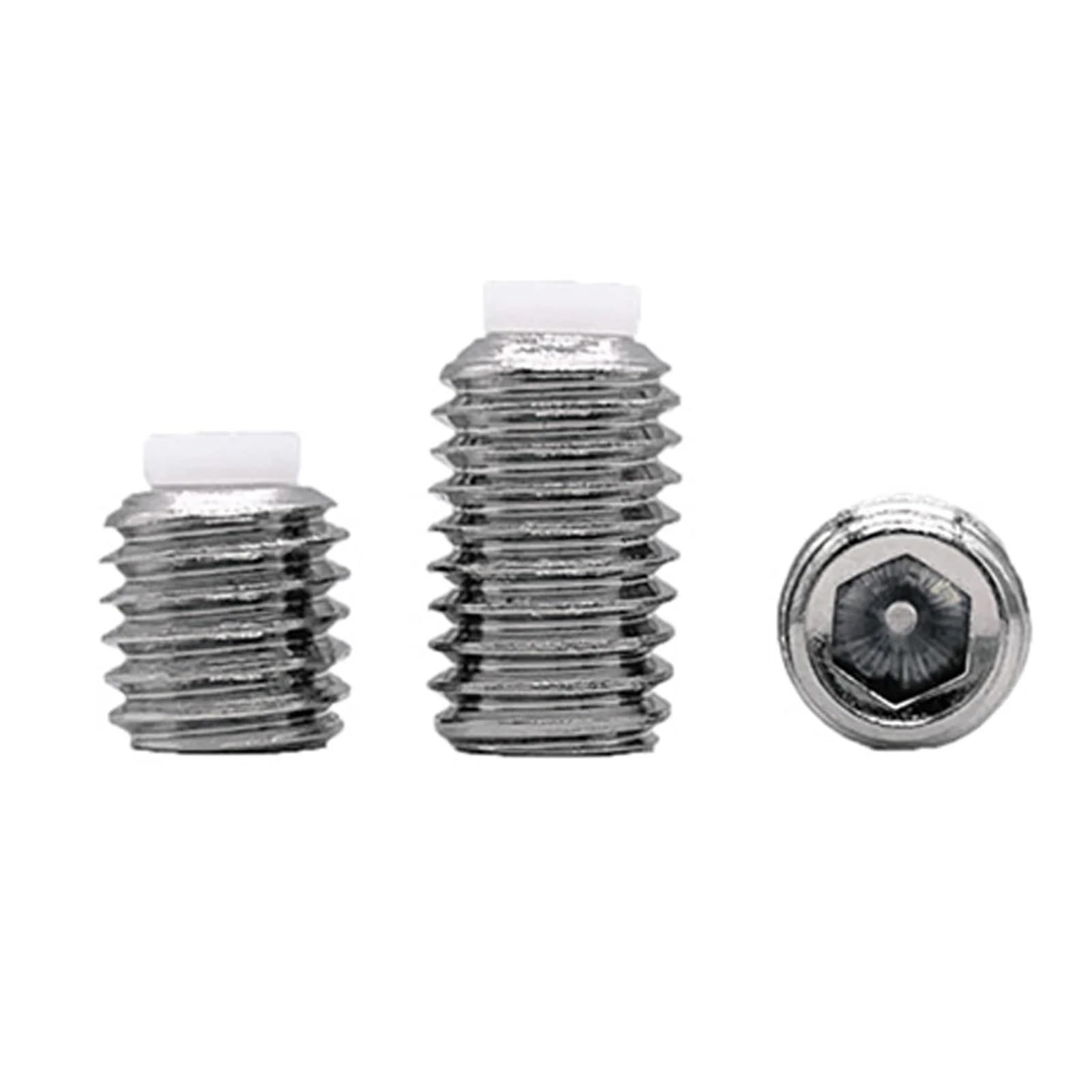 TULDYS M2 M3 M4 M5 M6 M8 304 Edelstahl Sechskant Innensechskant Kunststoff Nylon konvexe Spitze Spitze Madenschraube Stellschraube(4mm,3pcs M2) von TULDYS