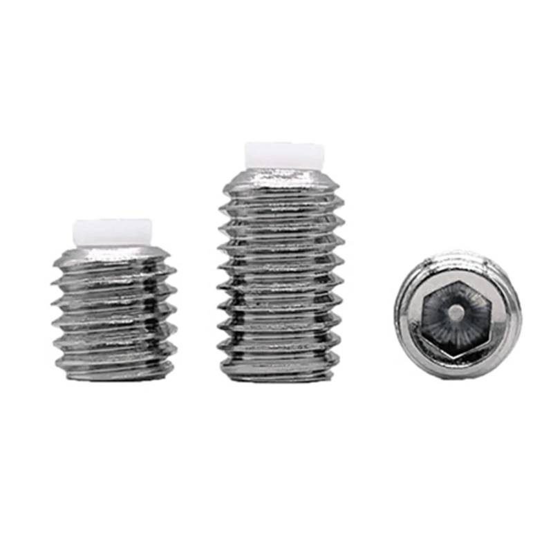 TULDYS M2 M3 M4 M5 M6 M8 304 Edelstahl Sechskant Innensechskant Kunststoff Nylon konvexe Spitze Spitze Madenschraube Stellschraube(4mm,3pcs M2) von TULDYS