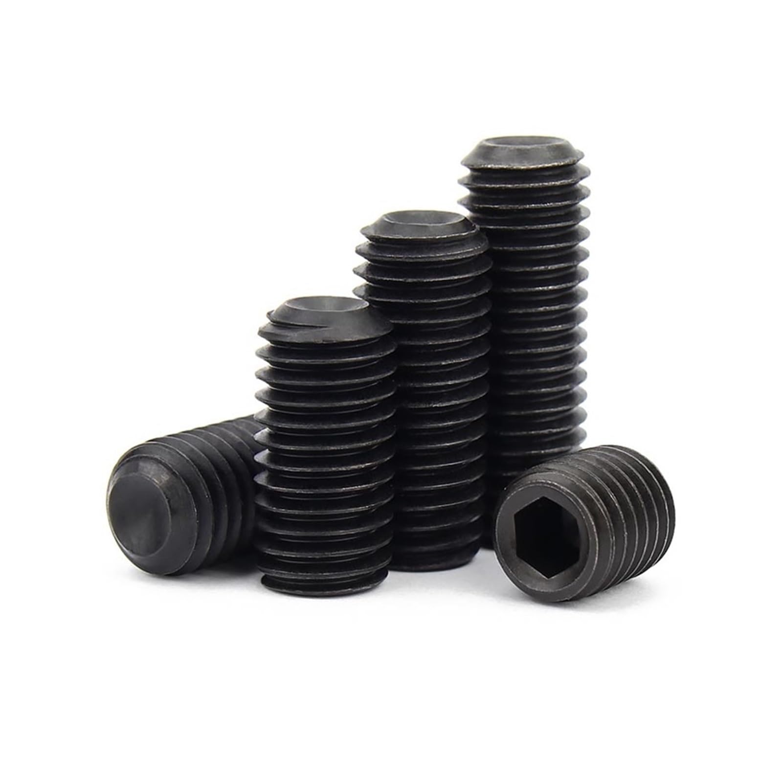TULDYS M3 M4 M5 M6 M7 M8 Feingewinde Schwarz 12,9 Stahl Innensechskant Innensechskant Ringschneide Madenschraube Gewindestift(12.9 Grade Steel,25pcs M6x0.75x6) von TULDYS
