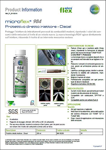 TUNAP MICROFLEX 984 INJEKTOR DIREKT-Schutz Diesel Injection-Reiniger Injektor Cleaner Diesel (200 ml) von TUNAP