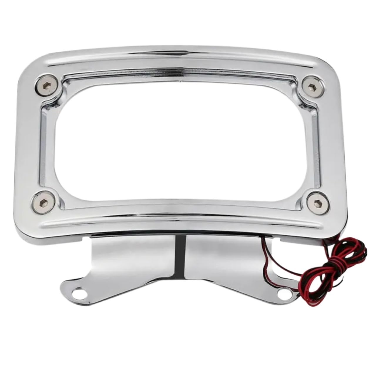 Motorrad Gebogene Laydown Kennzeichen Halterung Rahmen Licht Kompatibel Mit Harley Touring Road Glide Road King Street Glide 2017-2024(Chrome) von TUNRKHWCL