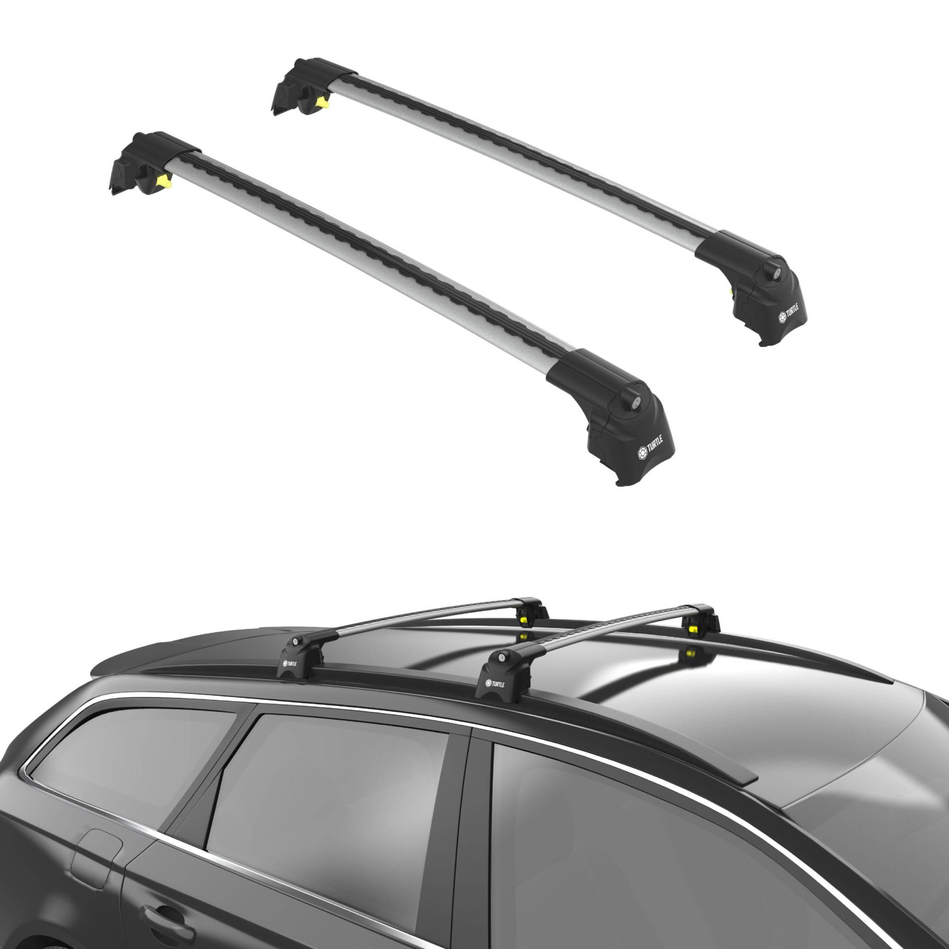 TURTLE kompatibel mit Volvo Xc40 (Electric) 2020-2024 Air2 Dachträger | GRAU von TURTLE