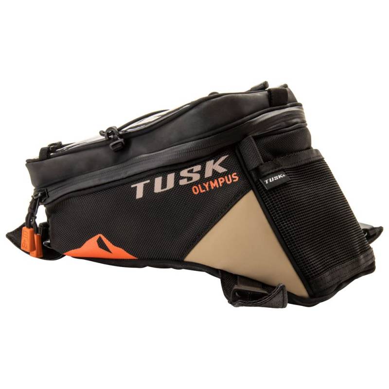 TUSK Olympus Tankrucksack 8 Liter Schwarz/Braun für Motorrad von Tusk