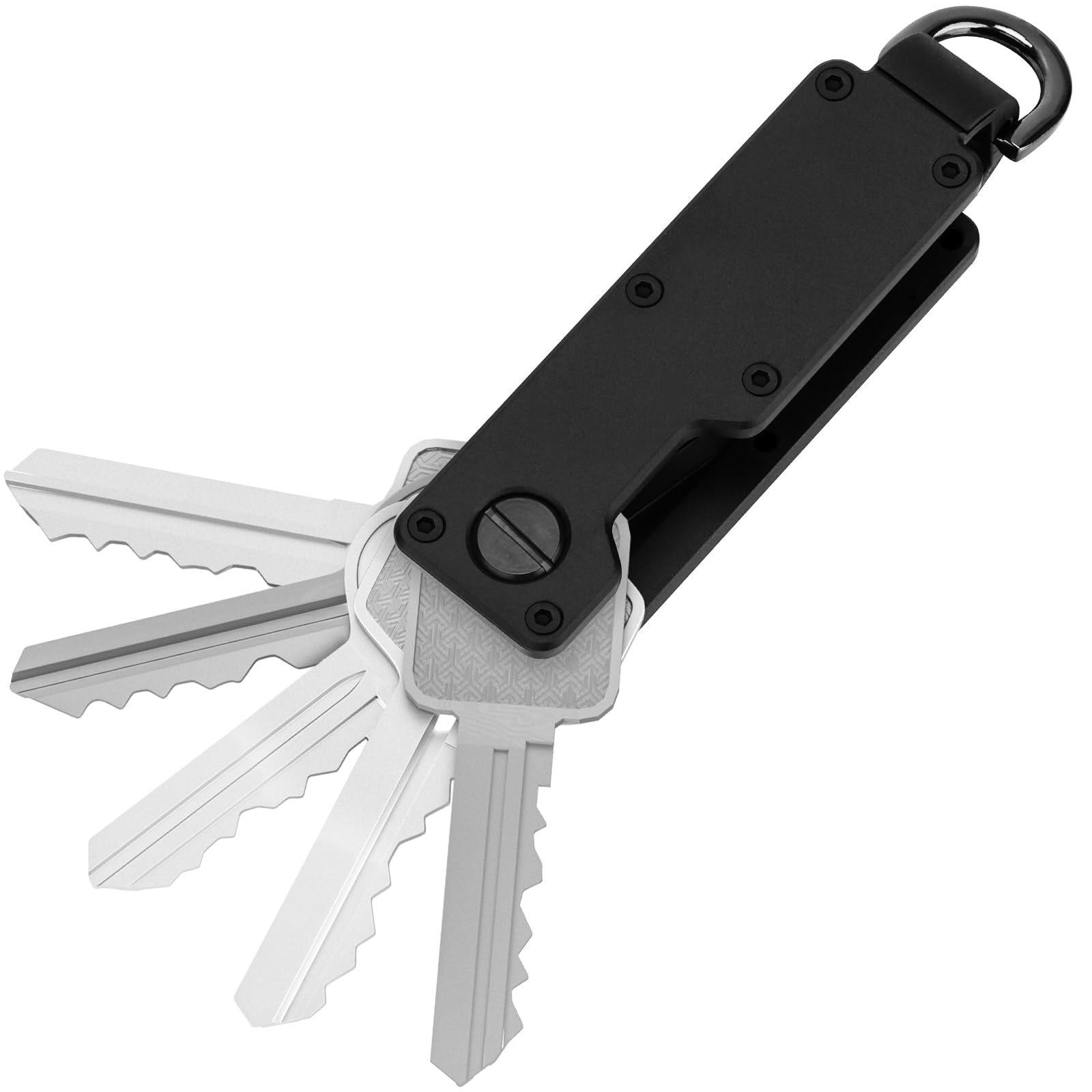 TUXON Herren-Schlüssel-Organizer – kompakter metallischer Schlüsselhalter, minimalistischer, innovativer Schlüsselhalter, intelligenter Schlüsselanhänger sichert 1–5 Schlüssel, mattes schwarz, TUXON Herren-Schlüssel-Organizer – kompakter metallischer Schlüsselhalter, minimalistischer, innovativer Schlüsselhalter, intelligenter Schlüsselanhänger sichert 1–5 Schlüssel, mattes schwarz, von TUXON
