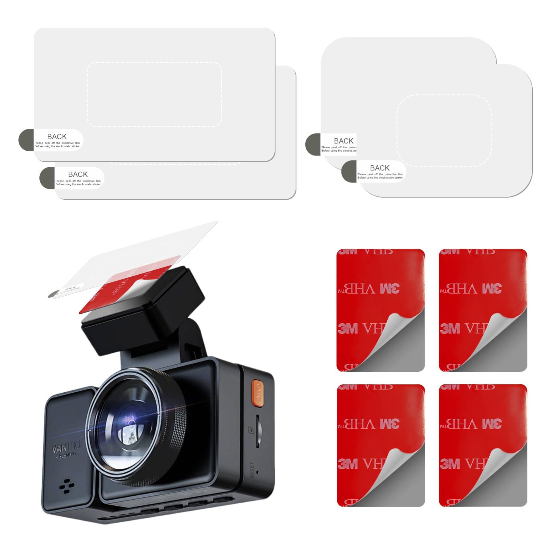 8 Stück Dashcam-Klebepads – doppelseitige, selbstklebende Dashcam-Aufkleber für Autos, rückstandsfreie elektrostatische Folie für Dashcam – transparente Autofenster-Aufkleber – starke Montage für 8 Stück Dashcam-Klebepads – doppelseitige, selbstklebende Dashcam-Aufkleber für Autos, rückstandsfreie elektrostatische Folie für Dashcam – transparente Autofenster-Aufkleber – starke Montage für von TUYOBG