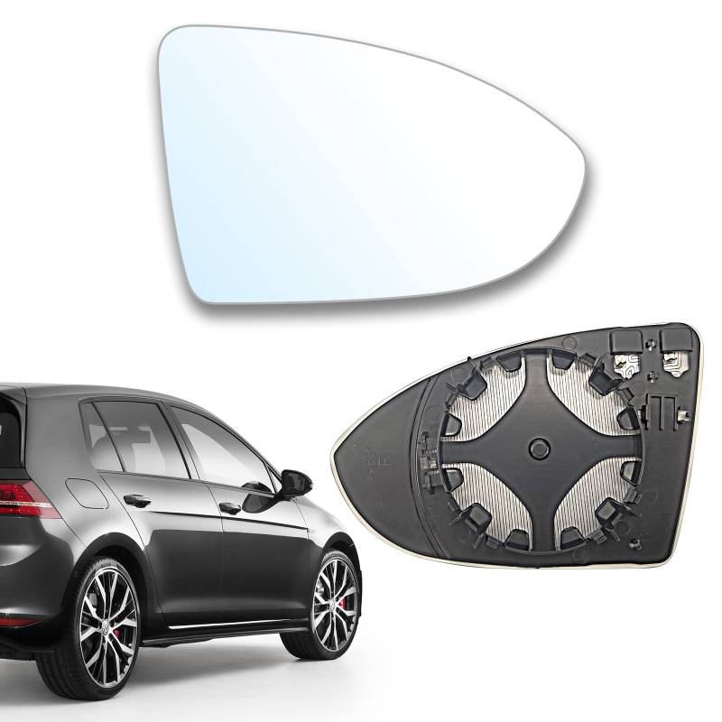 TUZHE Golf 7 Spiegelglas Rechts/Links Geeignet für Beifahrerseite Außenspiegel Konvex Klar Beheizt (Rechts) von TUZHE