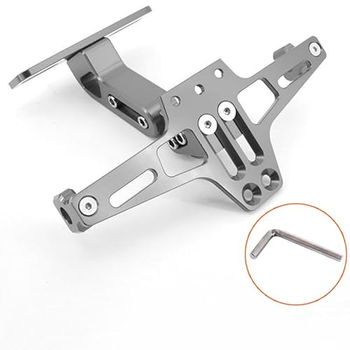 Motorrad-Kennzeichenhalter, für Amaha MT-01 kodo Verstellbarer Nummernschildhalter aus Aluminium Motorräder mit LED-Licht,A von TVCIGOQ