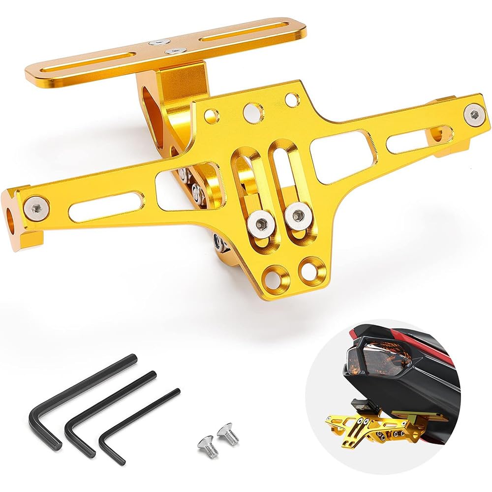 Motorrad-Kennzeichenhalter, für Aprilia RS 125 Verstellbarer Nummernschildhalter aus Aluminium Motorräder mit LED-Licht,B Motorrad-Kennzeichenhalter, für Aprilia RS 125 Verstellbarer Nummernschildhalter aus Aluminium Motorräder mit LED-Licht,B von TVCIGOQ