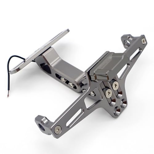 Motorrad-Kennzeichenhalter, für Aprilia Scarabeo 250 2005-2010 Verstellbarer Nummernschildhalter aus Aluminium Motorräder mit LED-Licht,B Motorrad-Kennzeichenhalter, für Aprilia Scarabeo 250 2005-2010 Verstellbarer Nummernschildhalter aus Aluminium Motorräder mit LED-Licht,B von TVCIGOQ