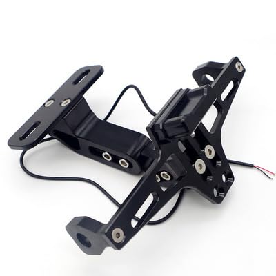 Motorrad-Kennzeichenhalter, für Triumph Bonneville Bobber Cruisers Verstellbarer Nummernschildhalter aus Aluminium Motorräder mit LED-Licht,A Motorrad-Kennzeichenhalter, für Triumph Bonneville Bobber Cruisers Verstellbarer Nummernschildhalter aus Aluminium Motorräder mit LED-Licht,A von TVCIGOQ