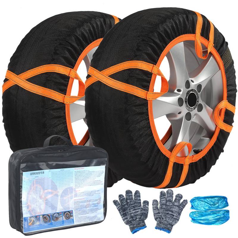 Reifen-Schneesocken - Textil-Schneeketten, für leises Fahren und maximale Sicherheit, passend für SUVs, die meisten Subaru-Modelle, Minivans, (2er-Set)-6003 von TVWVT