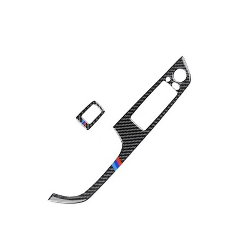 Aufkleber Abdeckung Mittelkonsole Für E90 E92 E93 Kohlefaser-Aufkleber Fensterheber-Steuerung Fensterschalter Dekor Armlehne Panel Trim Car Styling Rahmen Abdeckung Trim(K Style) von TWMEU