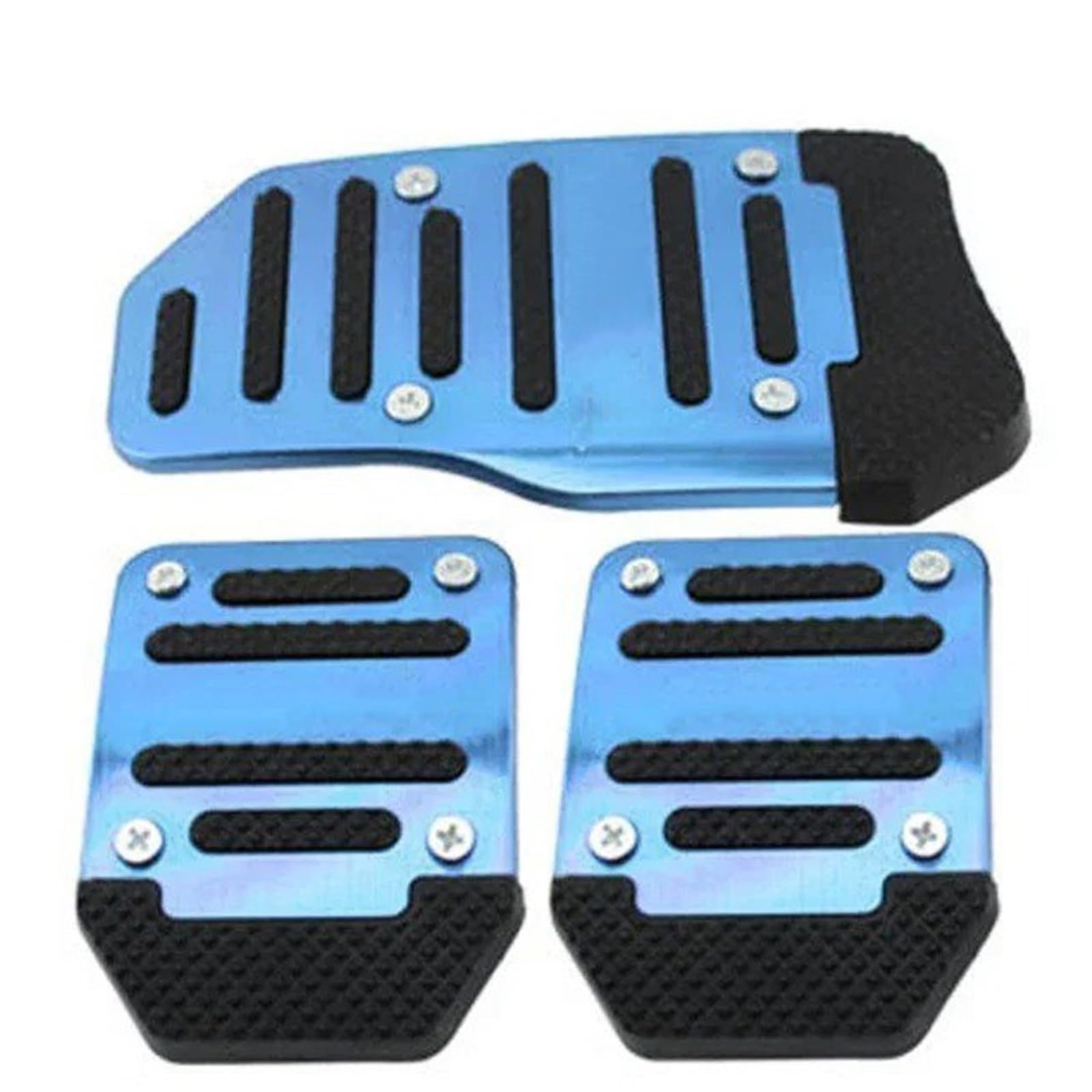 Autobremspedal Für 3 Teiliges Universelles Rutschfestes Pedalabdeckungsset Aus Aluminiumlegierung Für Manuelle Getriebe Pedale Rot Blau Silber Autoteile Bremspedal Fußpedal(Blue Set) von TWMEU