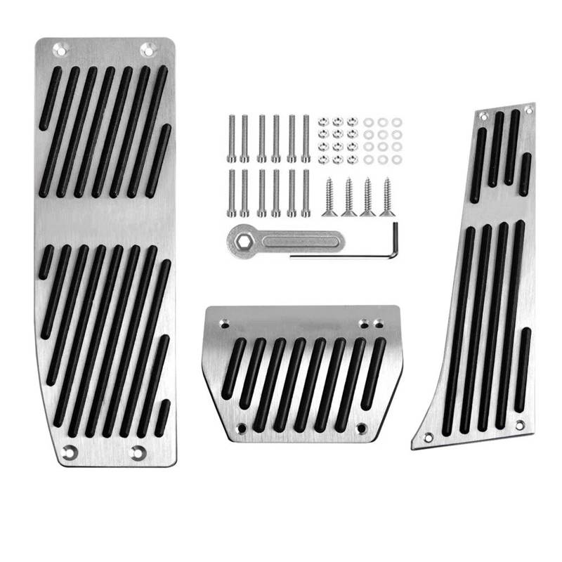 Autobremspedal Für 3er Für Serie 2005–2025 E90 F30 G20 Edelstahl Gummi Anti Rutsch Pedal Auto 3 Teiliges Brems Gaspedal Set Bremspedal Fußpedal(AC Punch at E90) von TWMEU