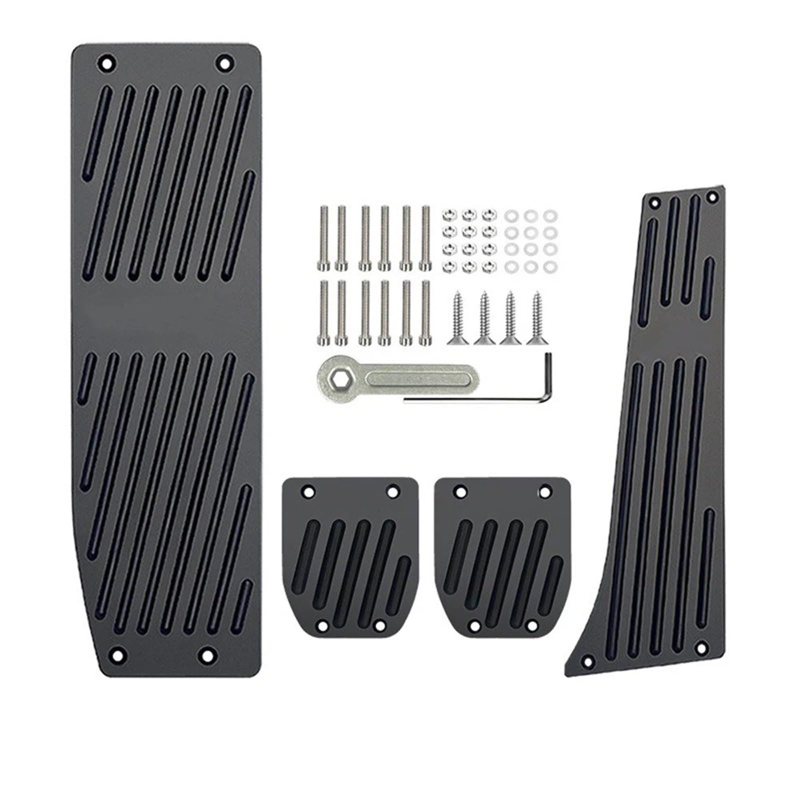 Autobremspedal Für 3er Für Serie 2005–2025 E90 F30 G20 Edelstahl Gummi Anti Rutsch Pedal Auto 3 Teiliges Brems Gaspedal Set Bremspedal Fußpedal(BlackPunch MT E90) von TWMEU