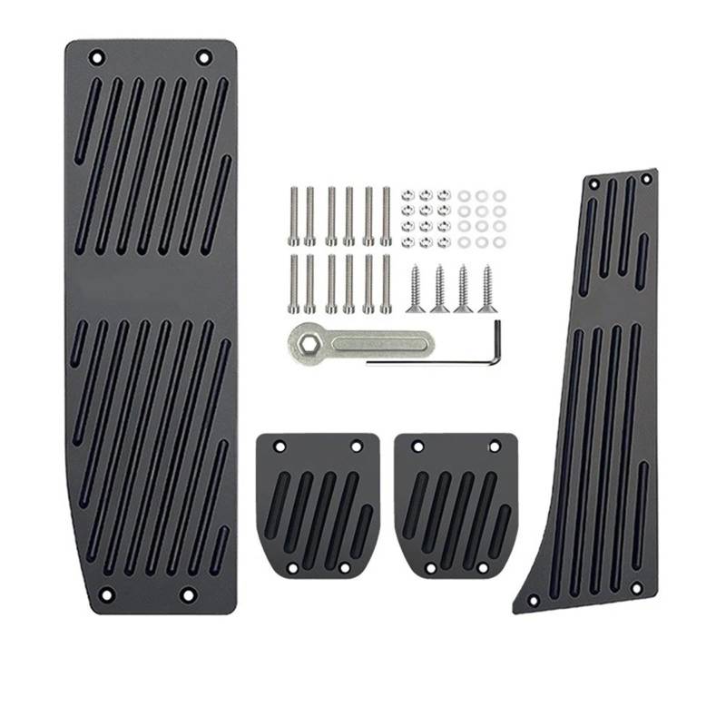 Autobremspedal Für 3er Für Serie 2005–2025 E90 F30 G20 Edelstahl Gummi Anti Rutsch Pedal Auto 3 Teiliges Brems Gaspedal Set Bremspedal Fußpedal(BlackPunch MT E90) von TWMEU