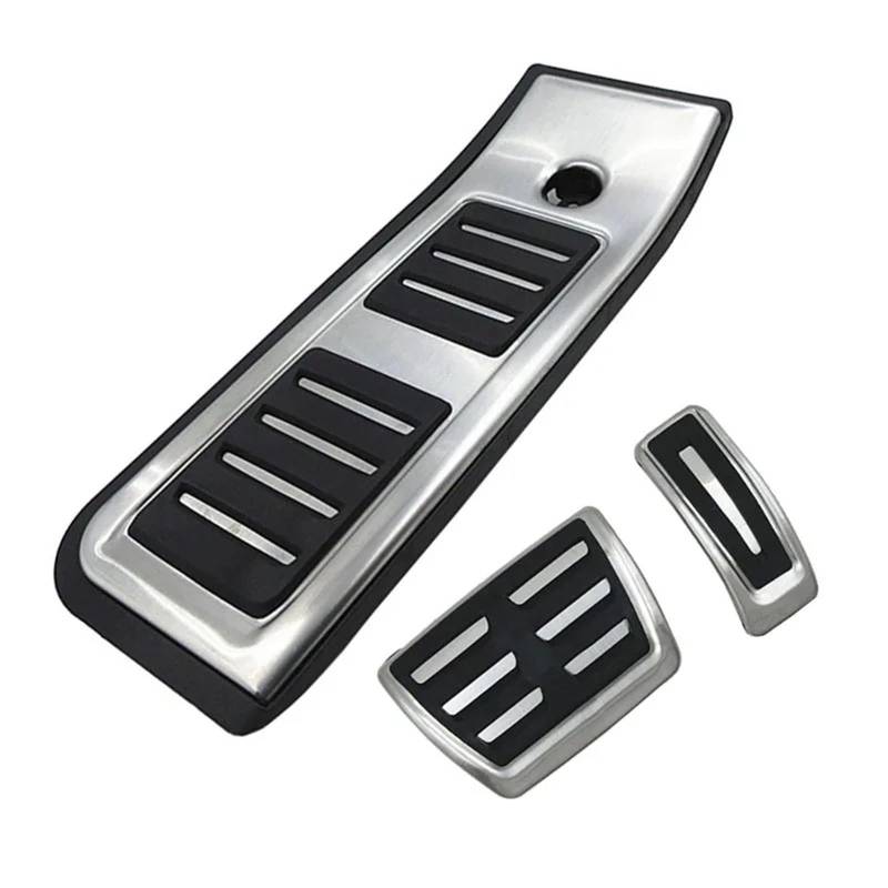 Autobremspedal Für A6 C8 2019 2020 Edelstahl at Limousine Auto Edelstahl Kraftstoffbremse Fußstütze Pedal Auto Pedale Pad 3 Stück Bremspedal Fußpedal(3pcs) von TWMEU